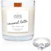 Caramel Coffee Latte Candle with Ring Inside (Surprise Jewelry Valued at $15 to $5,000) Ring Size 7 view 1