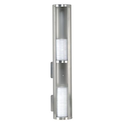 Dispense-Rite TLD-2-2 Surface-Mount Two Section Lid Dispenser, 4-1/8" Max Lid Diameter, Stainless Steel,4-1/8" Dia. X 25-1/2" L