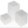 Displays2go Stacking Display Cubes Nesting with 1 Large, 1 Medium, 1 Small Stand (Set of 3), Frosted White view 1