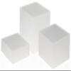 Displays2go Stacking Display Cubes Nesting with 1 Large, 1 Medium, 1 Small Stand (Set of 3), Frosted White view 2