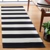 SAFAVIEH Montauk Collection Runner Rug - 2'3" x 6', Black & Ivory, Handmade Flatweave Cotton, Woven Texture, Farmhouse Stripe Pattern, Ideal for Entryway, Bathroom, Kitchen (MTK712D) view 1