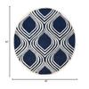 SAFAVIEH Chatham Collection Area Rug - 5' Round, Dark Blue & Ivory, Handmade Geometric Wool, Ideal for High Traffic Areas in Living Room, Bedroom (CHT758C) view 2