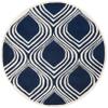 SAFAVIEH Chatham Collection Area Rug - 5' Round, Dark Blue & Ivory, Handmade Geometric Wool, Ideal for High Traffic Areas in Living Room, Bedroom (CHT758C) view 3