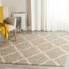 SAFAVIEH Dallas Shag Collection Accent Rug - 4' x 6', Beige & Ivory, Trellis Design, Non-Shedding & Easy Care, 1.5-inch Thick Ideal for High Traffic Areas in Entryway, Living Room, Bedroom (SGD257D) view 4