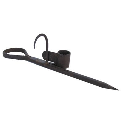 TG,LLC Hand Forged Iron Sticking Tommy Miner Candle Stick