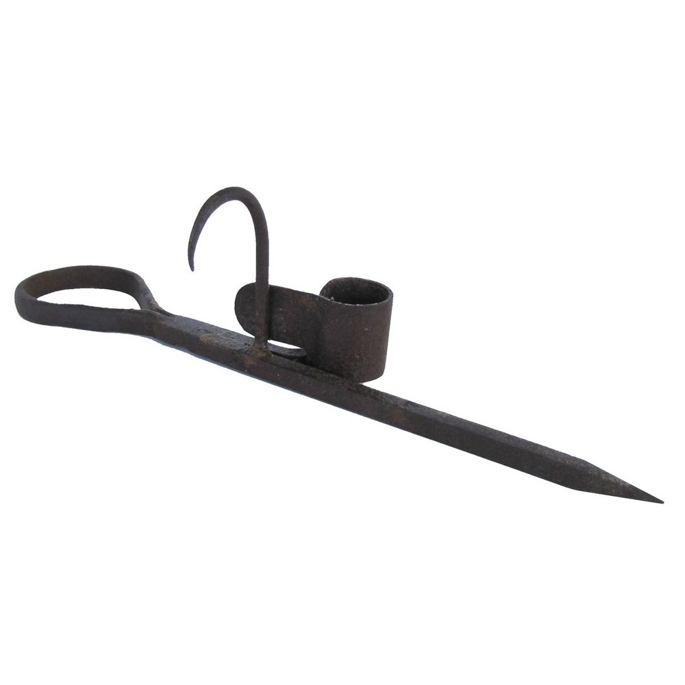 TG,LLC Hand Forged Iron Sticking Tommy Miner Candle Stick