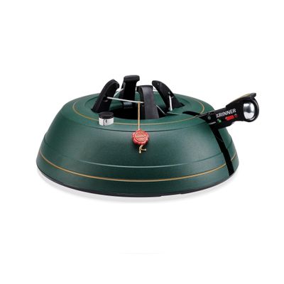 Krinner Christmas Tree Genie Medium - Green Tree Stand - Original Single Cable Operation, Holds up to 7 ft Live Trees - Foot Pedal Setup & Water Reservoir with Level Indicator - German Made