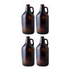 True Fabrications 1/2 Gallon Brown Beer Growler with poly seal caps, Reusable, Has Uv Protection (Pack of 4) view 1