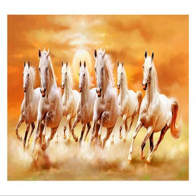 Art Factory Seven Horse Vaastu Canvas Painting