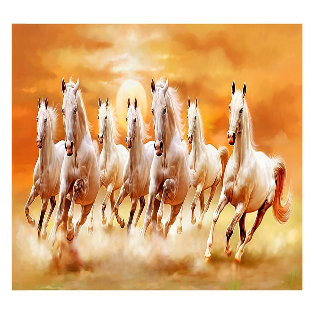 Art Factory Seven Horse Vaastu Canvas Painting