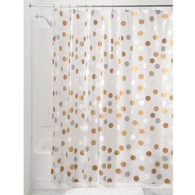 iDesign Gilly Dot PEVA Shower Curtain - Metallic