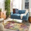SAFAVIEH Monaco Collection Area Rug - 6'7" x 9'2", Pink & Multi, Boho Chic Abstract Watercolor Design, Non-Shedding & Easy Care, Ideal for High Traffic Areas in Living Room, Bedroom (MNC225D) view 2