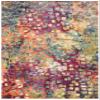 SAFAVIEH Monaco Collection Area Rug - 6'7" x 9'2", Pink & Multi, Boho Chic Abstract Watercolor Design, Non-Shedding & Easy Care, Ideal for High Traffic Areas in Living Room, Bedroom (MNC225D) view 3
