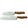 Rachael Ray Cucina Cutlery 2-Piece Japanese Stainless Steel Santoku Knife Set with Acacia Handles - ,Acacia Wood view 2