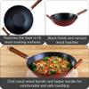 IMUSA USA GKG-61021 Light Cast Iron Wok, 14", Red Handles view 2