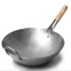 Craft Wok Traditional Hand Hammered Chinese Carbon Steel Wok with Wooden and Steel Helper Handle (14 Inch, Round Bottom Pow Wok Pan) / 731W88 view 1