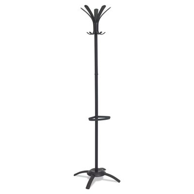 ALBA PMCLEON Cleo Coat Stand, Stand Alone Rack, Ten Knobs, Steel/Plastic, Black