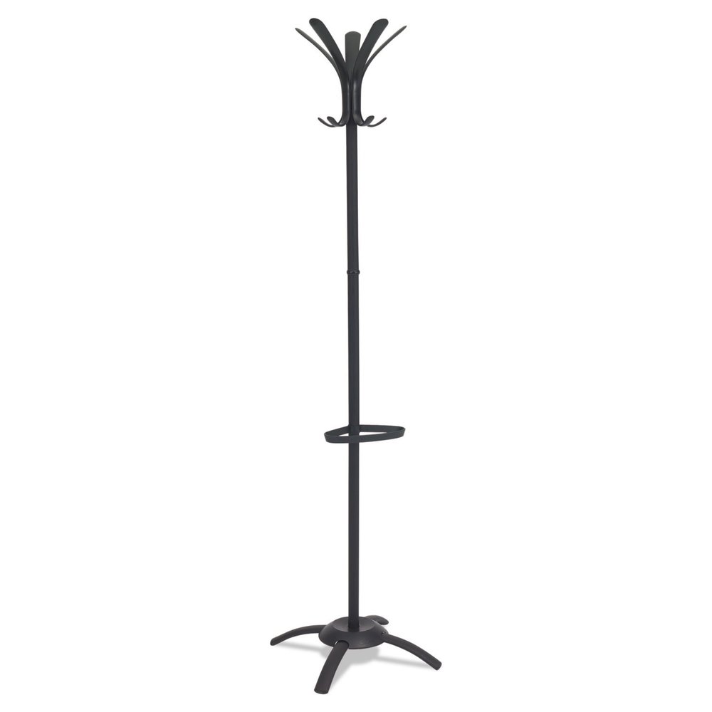 ALBA PMCLEON Cleo Coat Stand, Stand Alone Rack, Ten Knobs, Steel/Plastic, Black