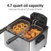 Hamilton Beach Electric Deep Fryer with 2 Baskets and Lid, 4.5 Liters / 19 Cups Oil Capacity, Temperature Control, View Window, Professional Style, 1800 Watts, Stainless Steel (35036) view 2