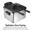 Hamilton Beach Electric Deep Fryer with 2 Baskets and Lid, 4.5 Liters / 19 Cups Oil Capacity, Temperature Control, View Window, Professional Style, 1800 Watts, Stainless Steel (35036) view 3