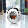 Viski Scope Stainless Steel Round Liquor Flask with Glass Viewing Window, Modern Design Leakproof Pocket Flask for Whiskey, Vodka, Tequila, Travel, Camping, Gifts for Men and Women, 5 oz, Set of 1 view 4