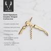 Viski 24k Gold Plated Signature Double Hinged Waiter's Corkscrew Wine Opener, Stainless Steel with Built-in Bottle Opener & Foil Cutter for Home Bar, Kitchen, Travel, Gifts for Wine Lovers, Set of 1 view 2