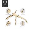 Viski 24k Gold Plated Signature Double Hinged Waiter's Corkscrew Wine Opener, Stainless Steel with Built-in Bottle Opener & Foil Cutter for Home Bar, Kitchen, Travel, Gifts for Wine Lovers, Set of 1 view 3