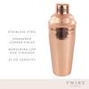Twine Hammered Cocktail Shaker for Cold Brew Cocktails, Margarita, Whiskey Sour, Stainless Steel Martini Shaker with Strainer, Copper Plated, Home Bar Accessories, Bar Tools, 25 oz, Set of 1 view 2