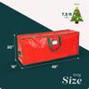Christmas Tree Storage Bag - Stores 7.5 Foot Artificial Xmas Holiday Tree, Durable Waterproof Material, Zippered Bag, Carry Handles. Protects Against Dust, Insects and Moisture (Red) view 3