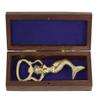 Solid Brass Mermaid Bottle Opener in Wooden Box with Inlaid Anchor view 1