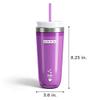 ZOKU Instant Iced Coffee Maker, Reusable Beverage Chiller Cools Hot Beverages in Minutes Without Dilution, Portable 11-ounce Tumbler With Spill-resistant Lid and Straw, Purple view 3