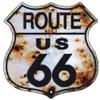 Signs 4 Fun Shield Sign | Route 66 w/Bullet Holes Shield Sign | 11 x 11.5 | Embossed Aluminum Sign | Made in The USA view 1