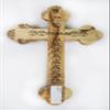 Olive Wood Crucifix Wall Cross adorned with olive leaves, frankincense, flowers and stones from Jerusalem Hand Crafted by Artisans in Bethlehem (the heart of the holy land). An Ideal Religious Gift view 3