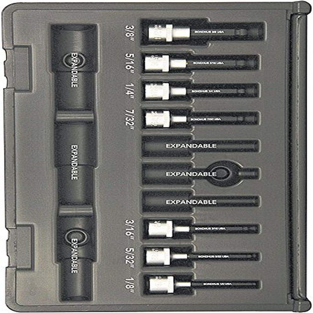"Bondhus 30445 Socket Ball End Bit Tool Set w/Sockets, 2"", 7 Piece", multi, one size