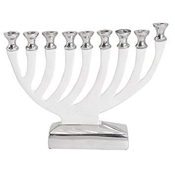 White Aluminum Hanukkah Menorah