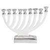 White Aluminum Hanukkah Menorah view 1