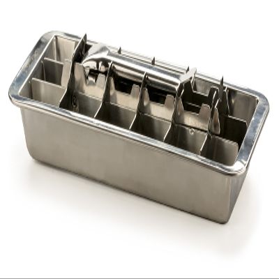 RSVP International Endurance Vintage Inspired Ice Cube Tray, 11" | Retro Design for Bars & Kitchens | Levers Remove Cubes | Heavy Duty Stainless Steel | Dishwasher Safe