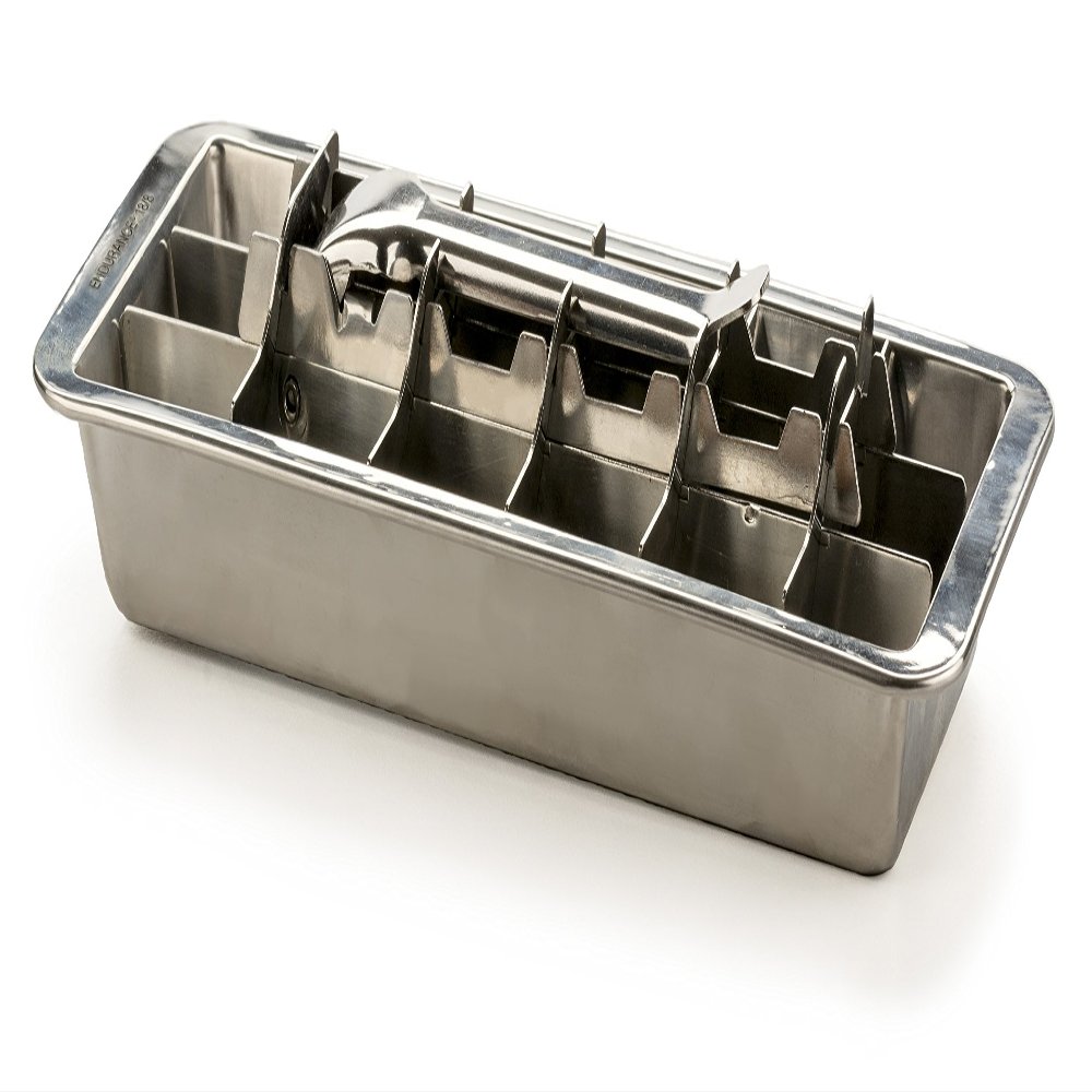 RSVP International Endurance Vintage Inspired Ice Cube Tray, 11" | Retro Design for Bars & Kitchens | Levers Remove Cubes | Heavy Duty Stainless Steel | Dishwasher Safe