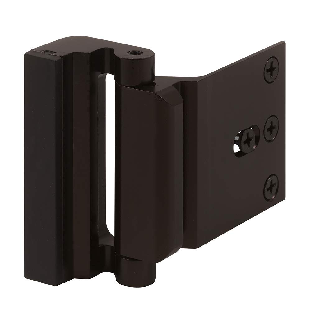 Prime-Line U 11126 Door Reinforcement Lock  Add Extra, High Security to your Home and Prevent Unauthorized Entry  3 In. Stop, Aluminum Construction, Bronze (Single Pack)