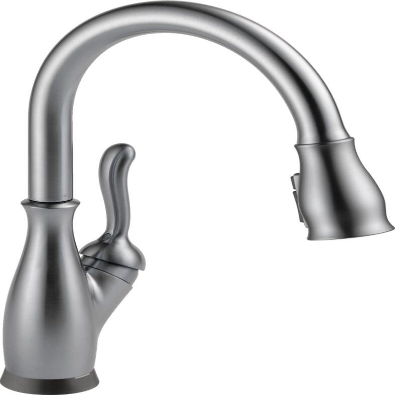 Delta Leland Brushed Nickel Touch Kitchen Faucet with Pull Down Sprayer, Traditional Single Hole Touch On Kitchen Sink Faucet, Single Handle, Arctic Stainless 9178T-AR-DST