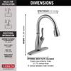 Delta Leland Brushed Nickel Touch Kitchen Faucet with Pull Down Sprayer, Traditional Single Hole Touch On Kitchen Sink Faucet, Single Handle, Arctic Stainless 9178T-AR-DST view 4