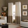 Curtainworks Kendall Color Block Grommet Curtain Panel, 108 inch, Cream/Black view 1