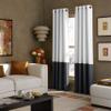 Curtainworks Kendall Color Block Grommet Curtain Panel, 95 inch, White / Dark Grey view 1