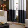 Curtainworks Kendall Color Block Grommet Curtain Panel, 95 inch, White / Dark Grey view 3
