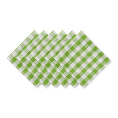 DII Checkered Tabletop Collection 100% Cotton, Machine Washable, Napkin Set, 20x20, Green Apple, 6 Piece