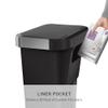 simplehuman 45 Liter / 12 Gallon Rectangular Kitchen Step Trash Can with Soft-Close Lid, Black Plastic view 4