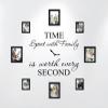 Time Spent with Family Is Worth Every Second Home Wall Decal Sticker Clock #1249 (Matte Black, 20" wide x 17" high) view 1