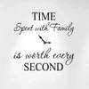 Time Spent with Family Is Worth Every Second Home Wall Decal Sticker Clock #1249 (Matte Black, 20" wide x 17" high) view 3