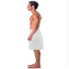 Turkish Cotton Terry Velour Adjustable Body Wrap Towel for Men (White, One Size) view 2