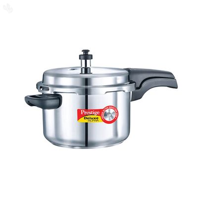 Prestige 4L Alpha Deluxe Induction Base Stainless Steel Pressure Cooker, 4.0-Liter , Silver